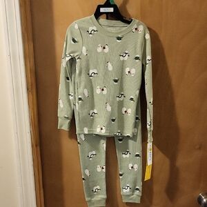 Cat & Jack Green Pajama Set with Penguin Design